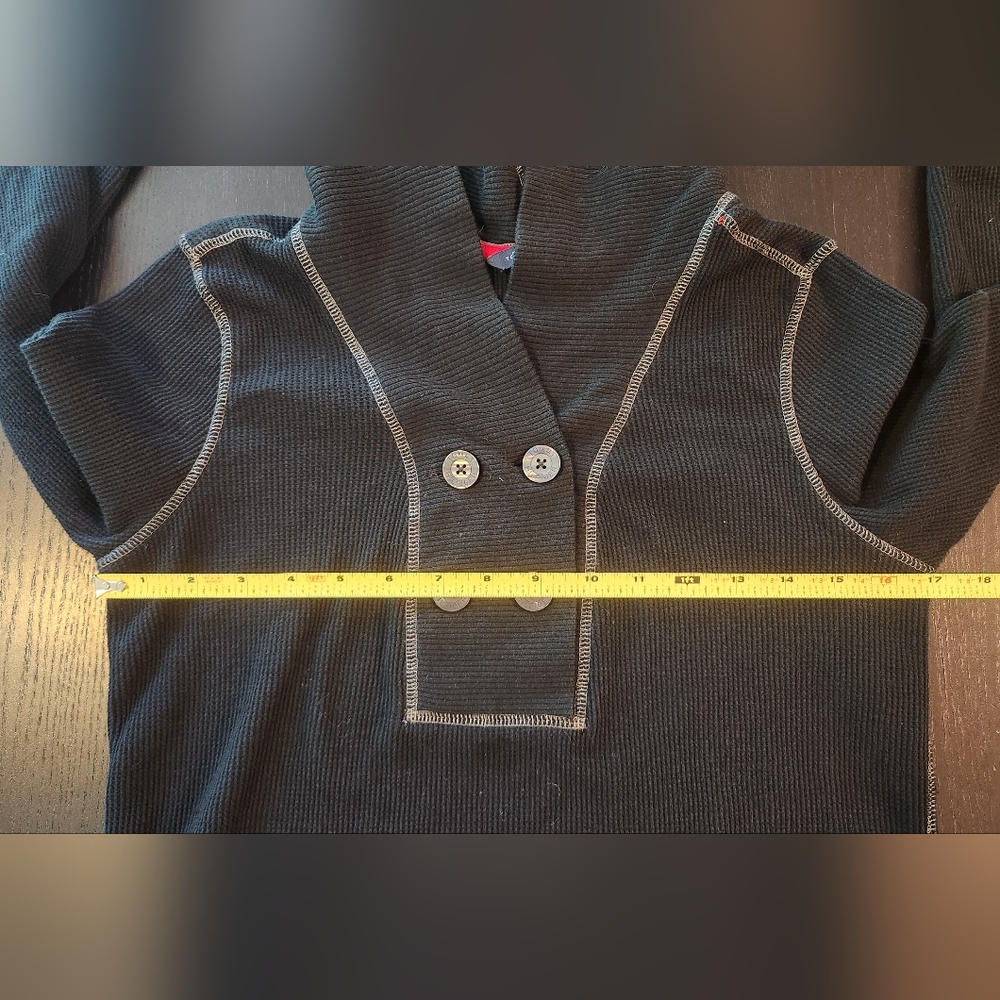 Tommy Hilfiger Waffle Knit Hooded Long Sleeve Top Size M - Picture 4 of 7